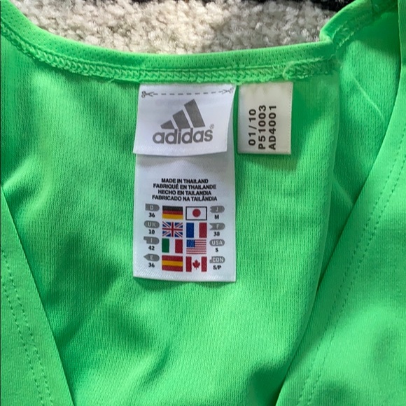 adidas neon green workout tank top - Picture 3 of 6